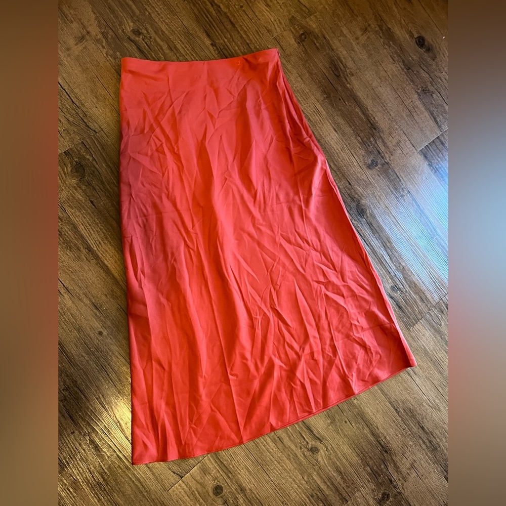 forever21 silk midi with side zip